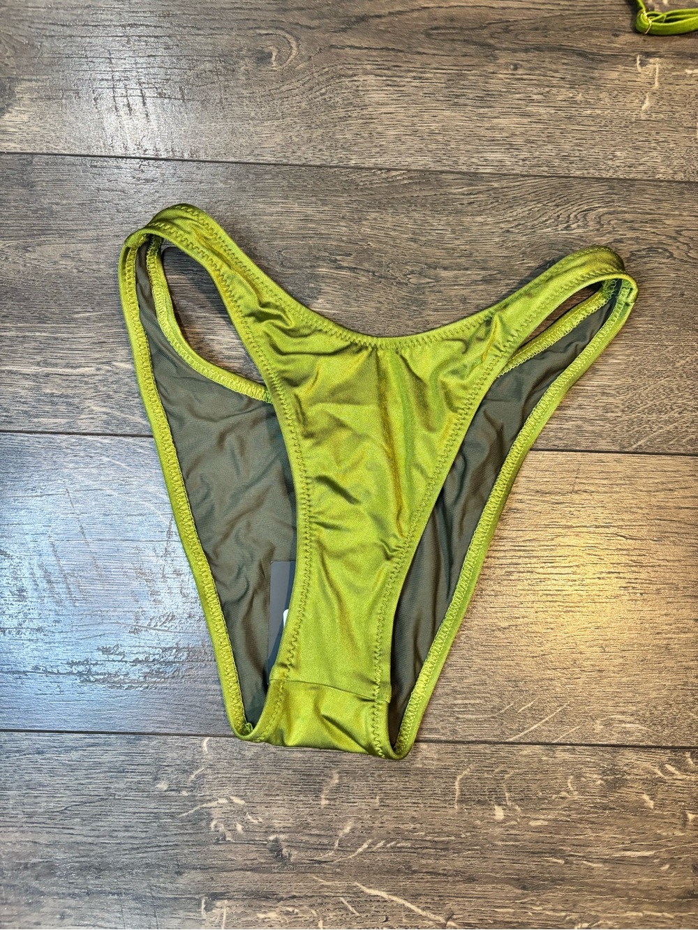 Viscous Young Babes. High-Cut Olive Green Bikini Bottom